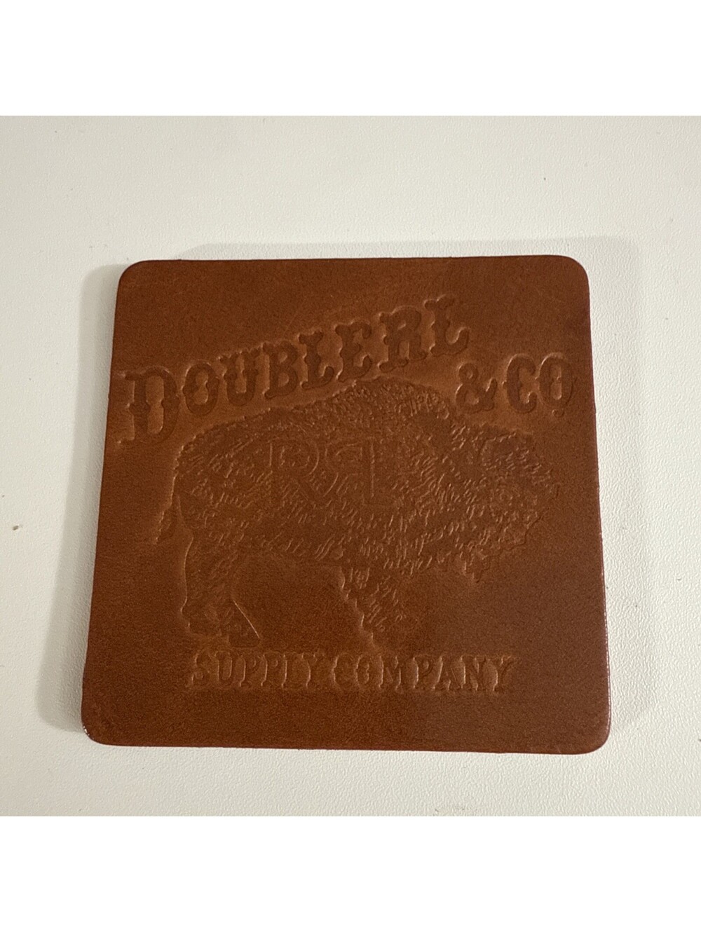 RL Double RL Hand Tooled Coaster 3 Inch Rare Vintage